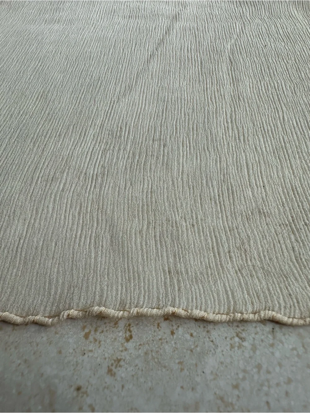 Vintage Light Cream 100% Silk Square Scarf